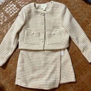 **NWT** House of Harlow 1962 Pink & White Tweed Jacket & Skort Set  Size S. NWT